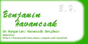 benjamin havancsak business card