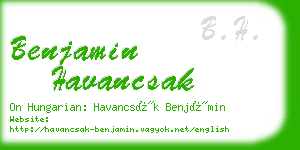 benjamin havancsak business card